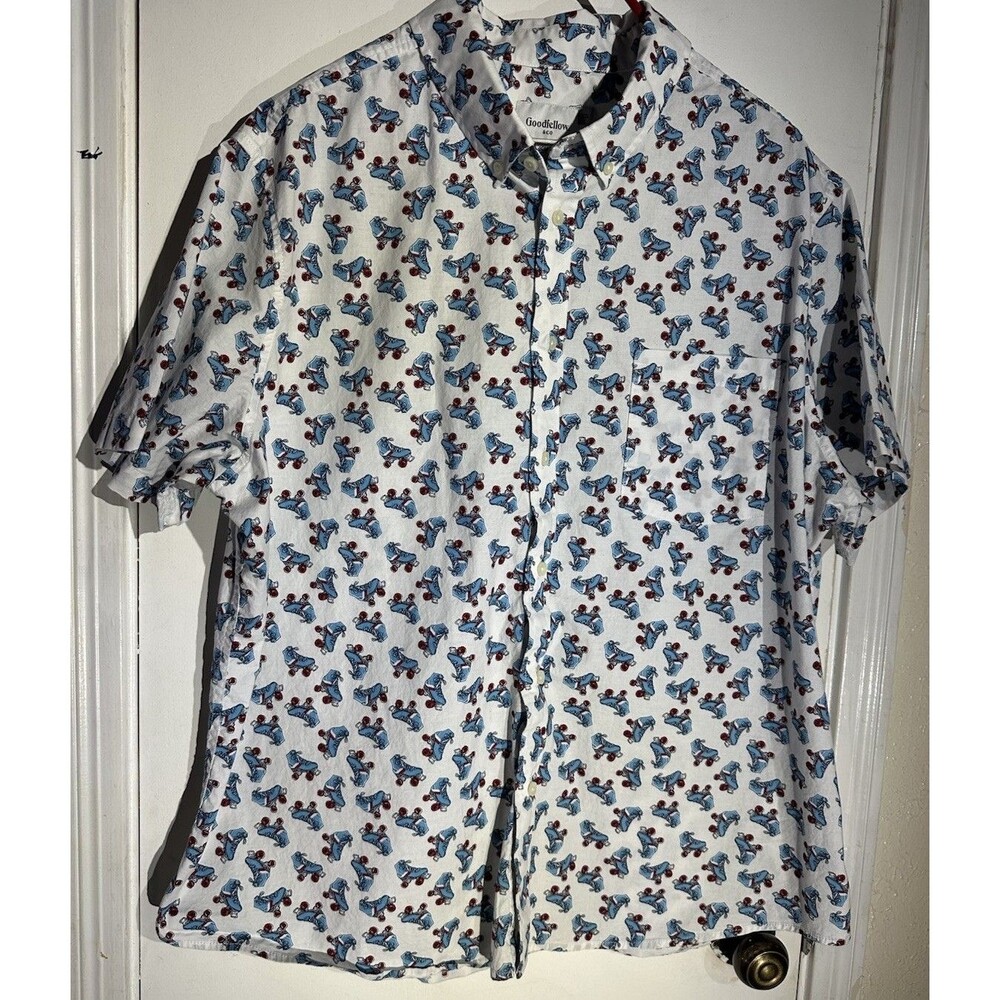 Goodfellow & Co Men's Roller Skate Button-Up Short Sleeve Shirt XXL